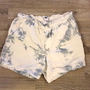 NSF tie dye lounge shorts, stretch waist pull on, small